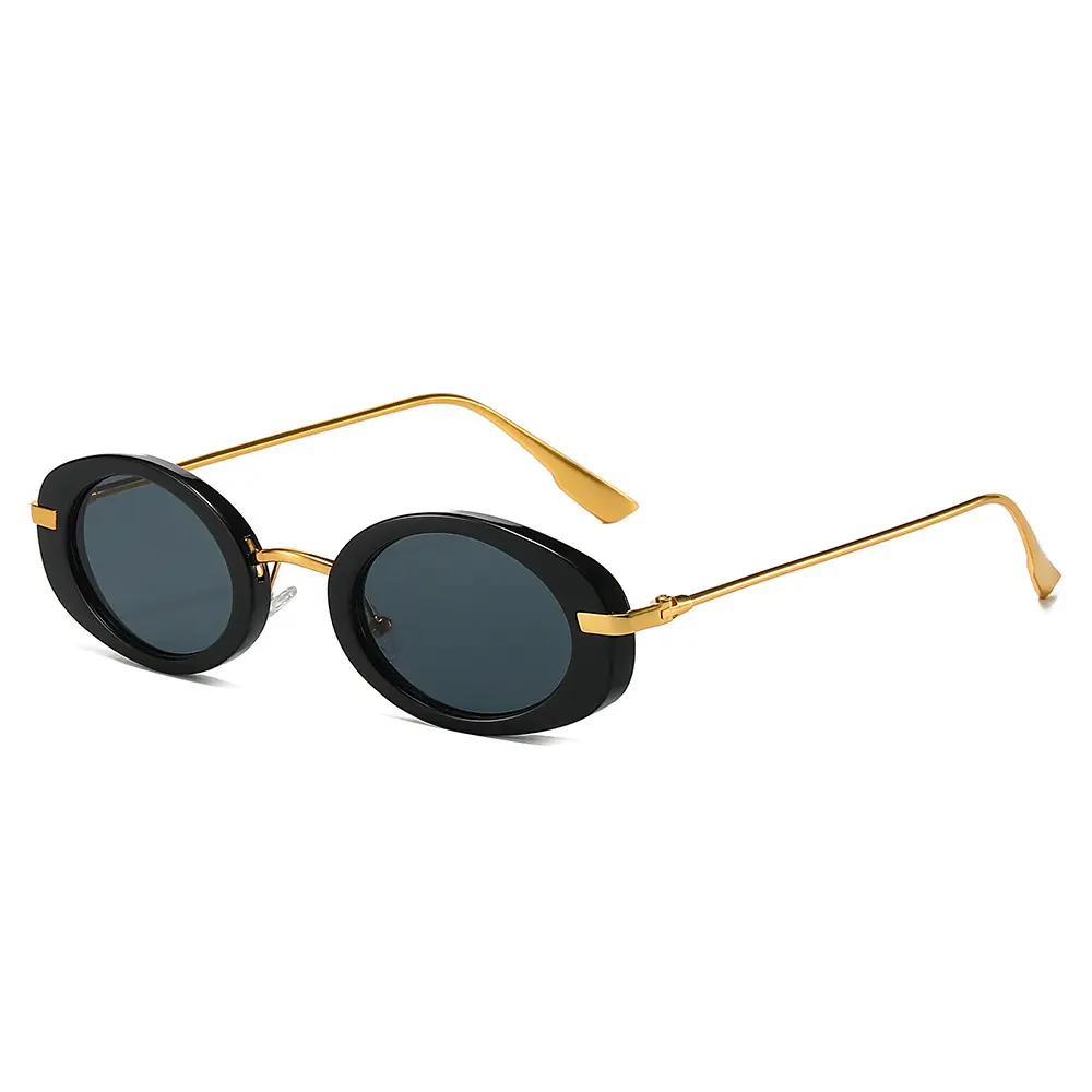 Small Frame Oval Retro Sunglasses Black