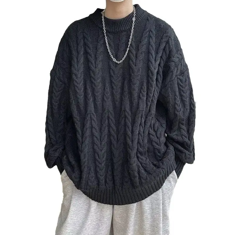 Japanese Style Knitted Loose Sweater Jacket for Men Women