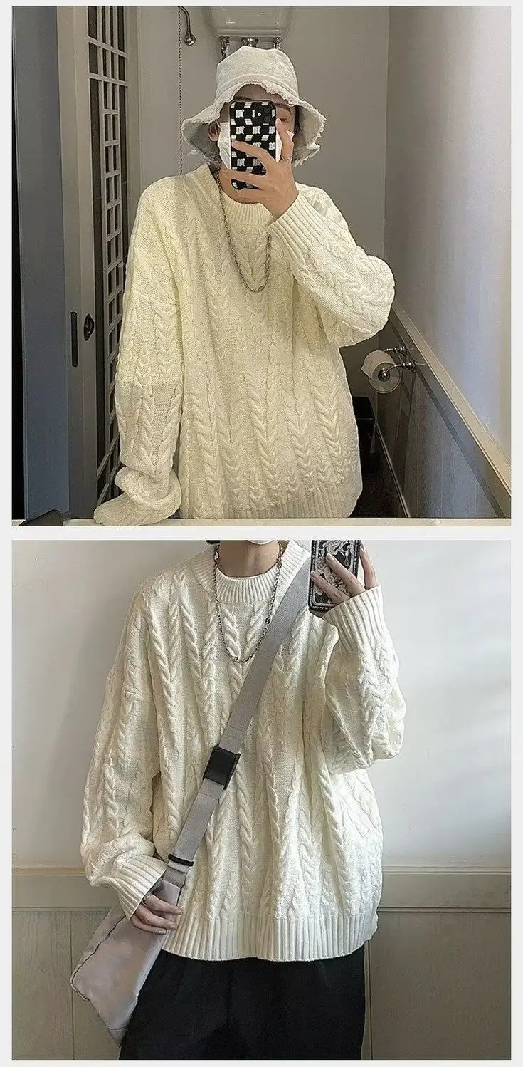 Japanese Style Knitted Loose Sweater Jacket for Men Women — feature 10