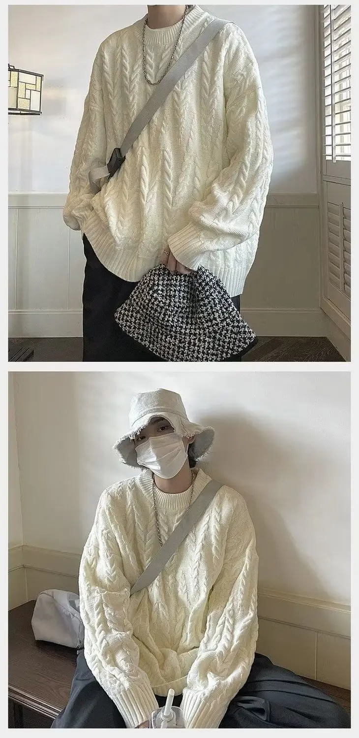 Japanese Style Knitted Loose Sweater Jacket for Men Women — feature 11