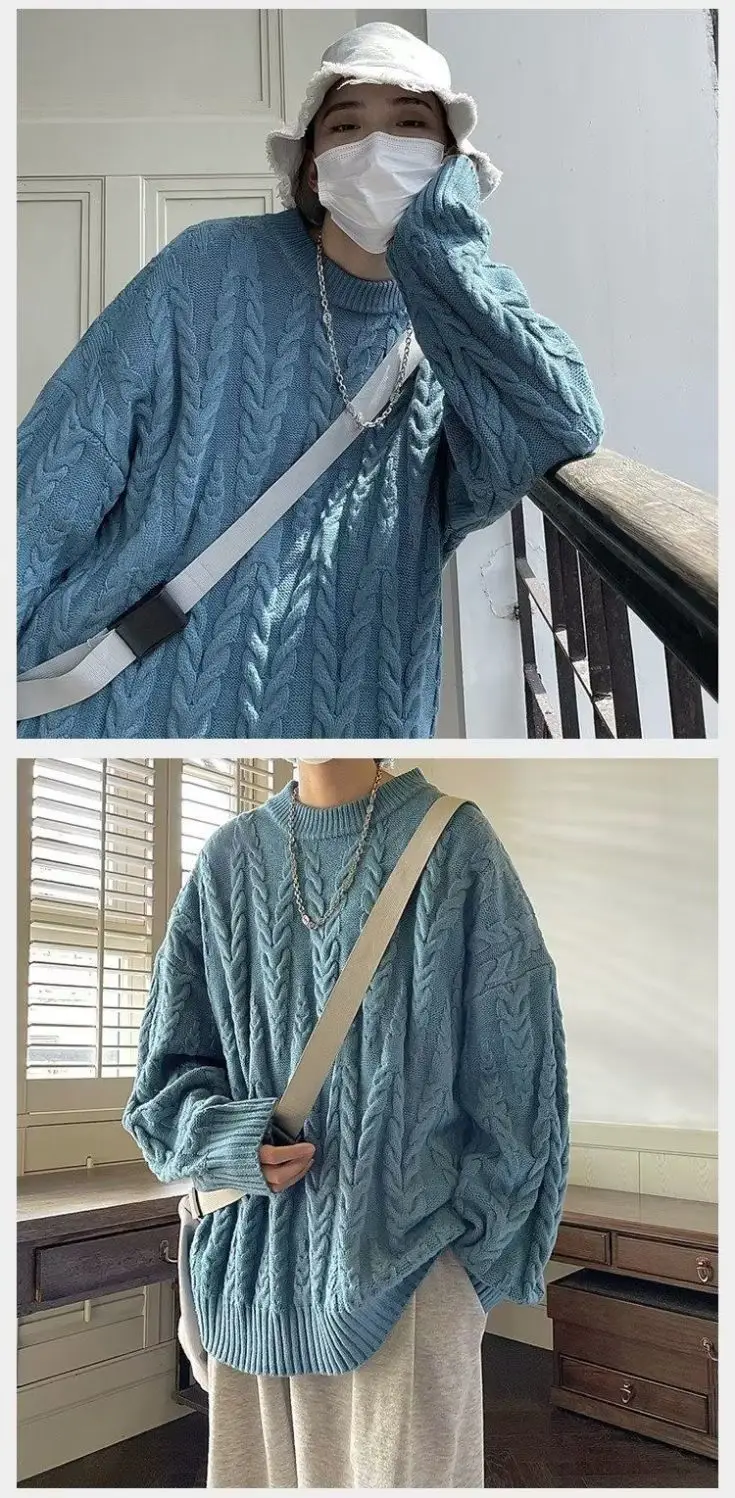 Japanese Style Knitted Loose Sweater Jacket for Men Women — feature 12