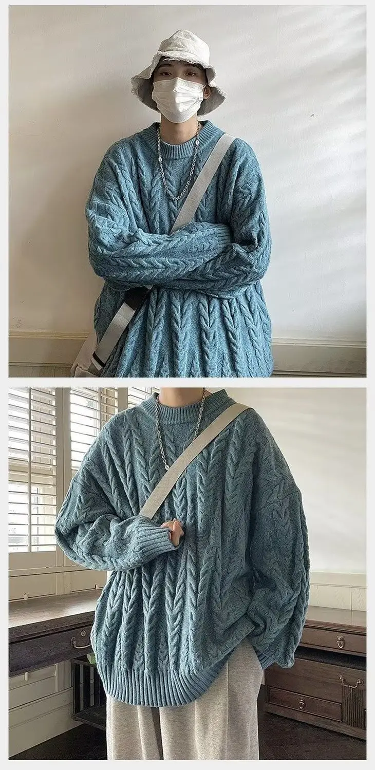 Japanese Style Knitted Loose Sweater Jacket for Men Women — feature 13