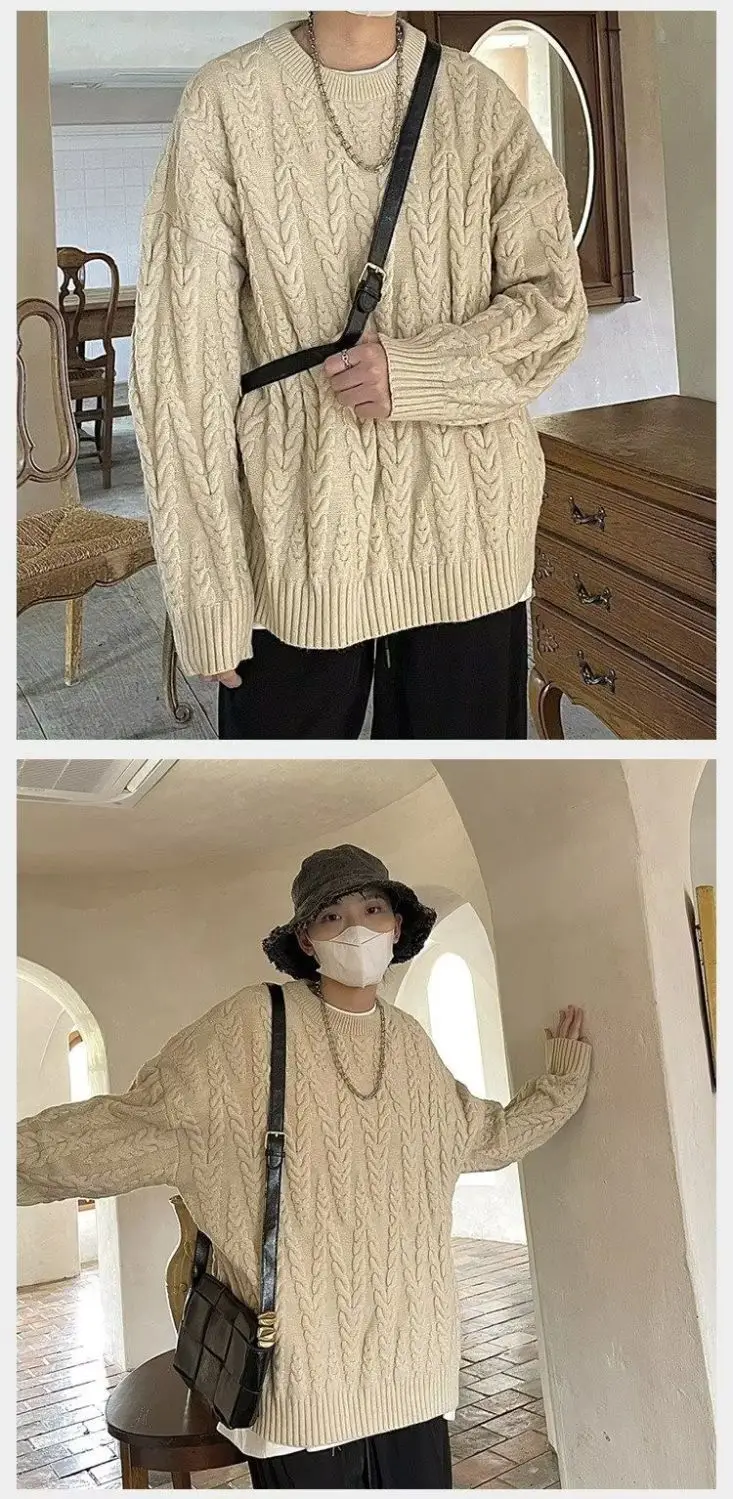 Japanese Style Knitted Loose Sweater Jacket for Men Women — feature 5