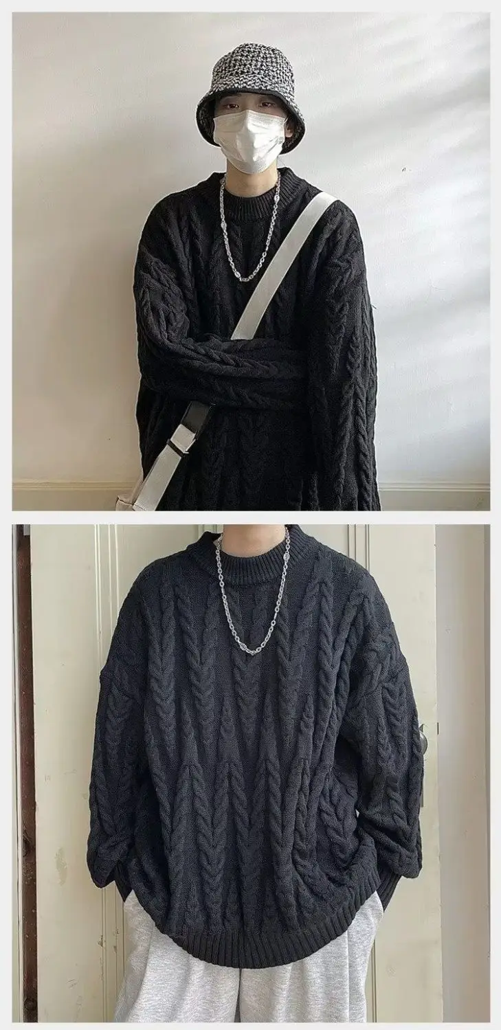 Japanese Style Knitted Loose Sweater Jacket for Men Women — feature 6