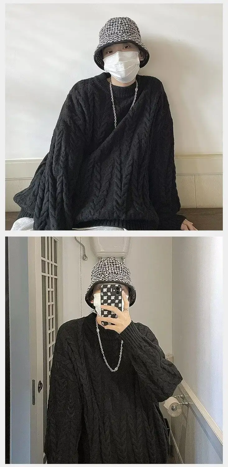 Japanese Style Knitted Loose Sweater Jacket for Men Women — feature 7