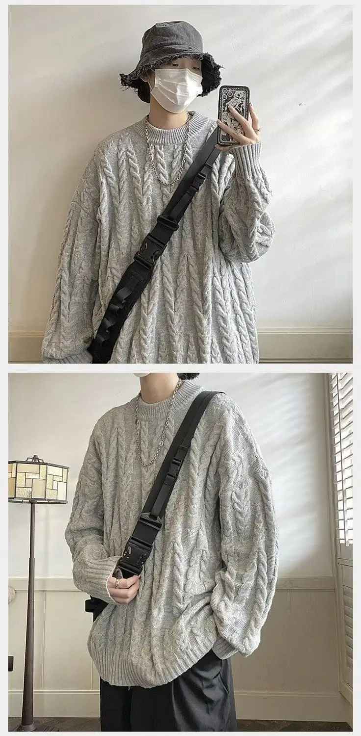 Japanese Style Knitted Loose Sweater Jacket for Men Women — feature 8