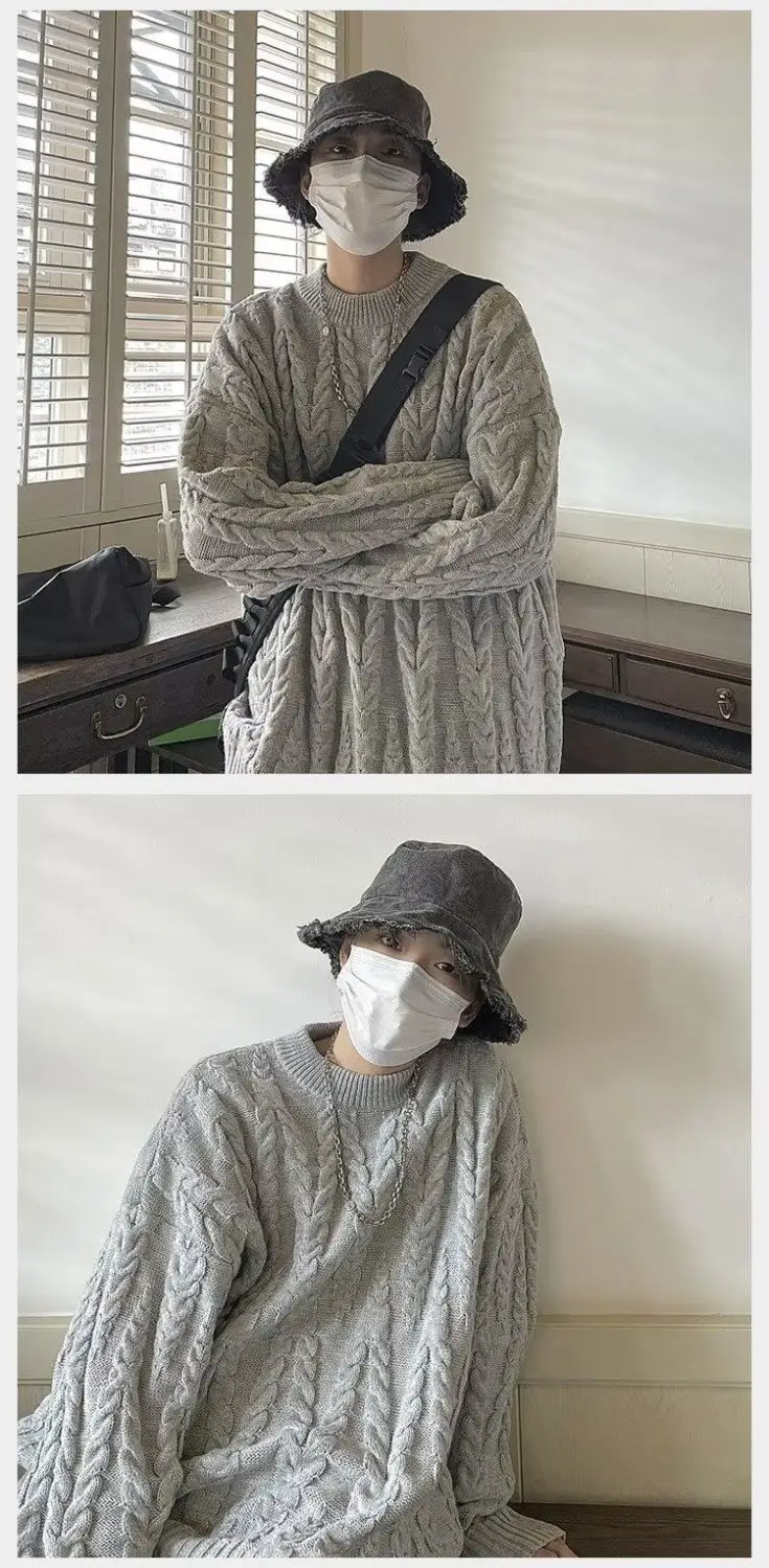 Japanese Style Knitted Loose Sweater Jacket for Men Women — feature 9