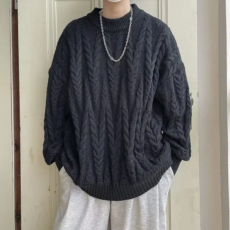 Japanese Style Knitted Loose Sweater Jacket for Men Women