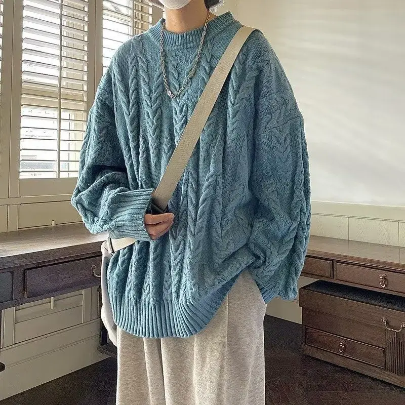 Japanese Style Knitted Loose Sweater Jacket for Men Women