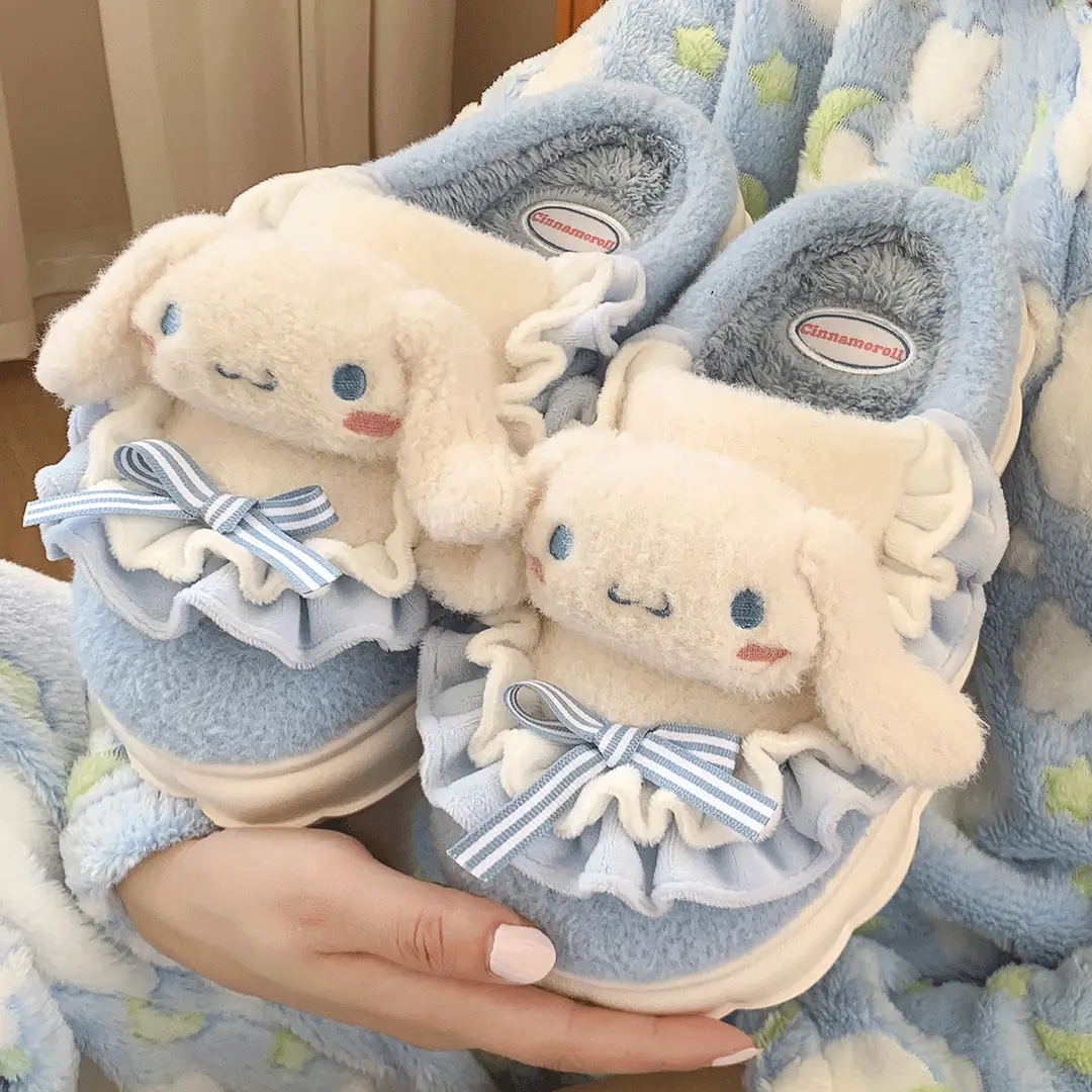 Cute Cinnamon Dog Cotton Slippers for Women, Winter 2026 New Model, Indoor Home Children's Plush Slippers for Outdoor Wear in Autumn and Winter - Image 8