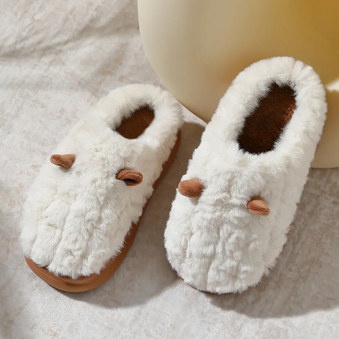 Cotton Slippers Women's Winter Wholesale Home Indoor Baotou Couple Cartoon Household Warm Non-slip Plush Cotton Slippers for Men - Image 11