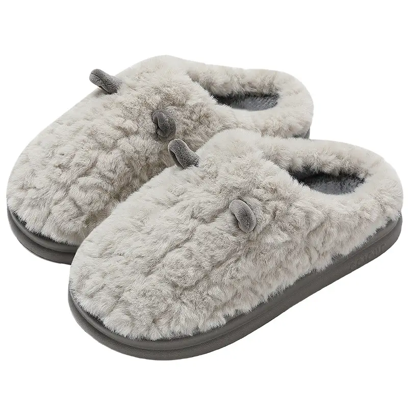 Cotton Slippers Women's Winter Wholesale Home Indoor Baotou Couple Cartoon Household Warm Non-slip Plush Cotton Slippers for Men - Image 13