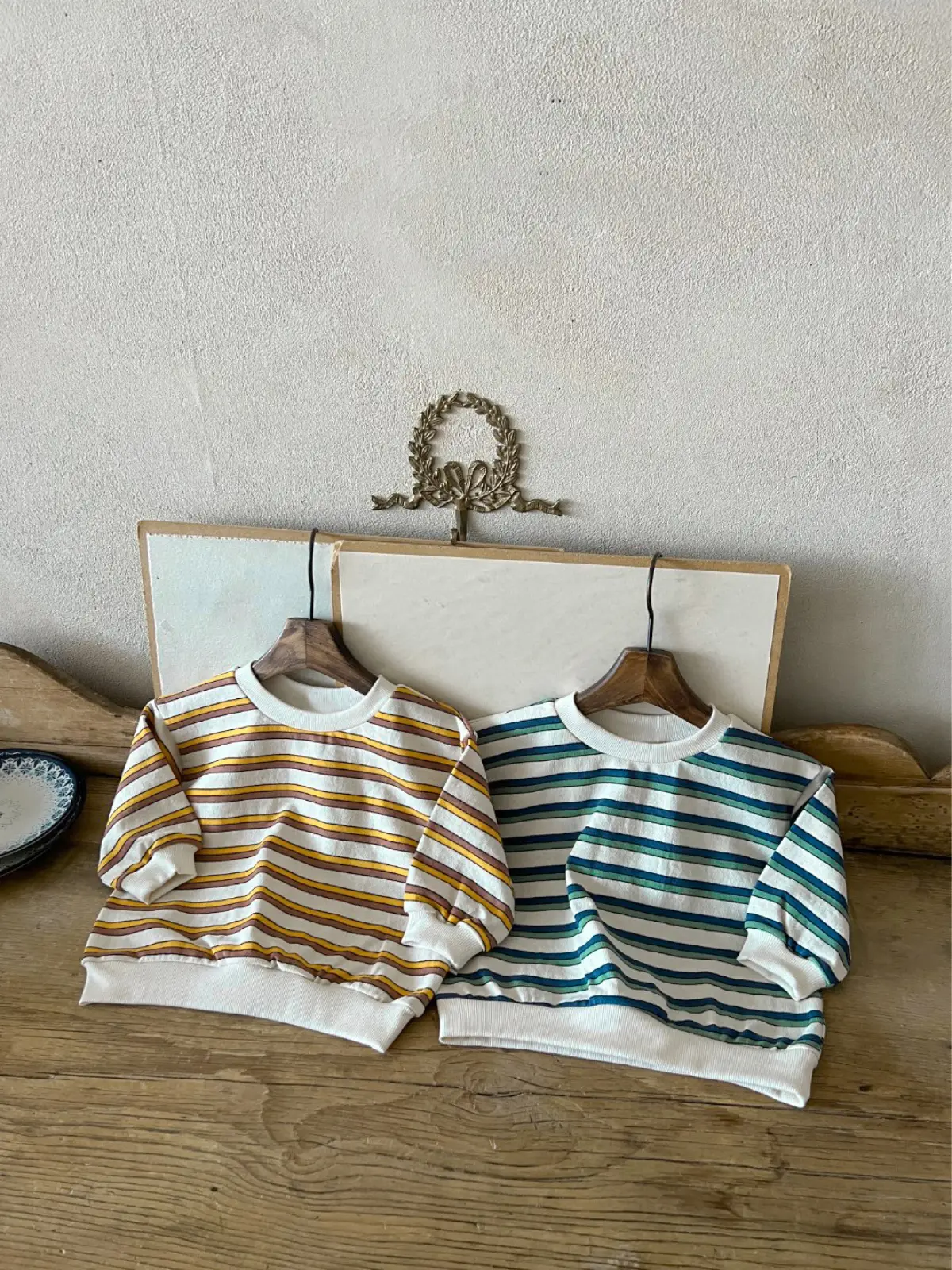 Boys Striped Cotton Sweatshirt Long Sleeve Round Neck - Image 4