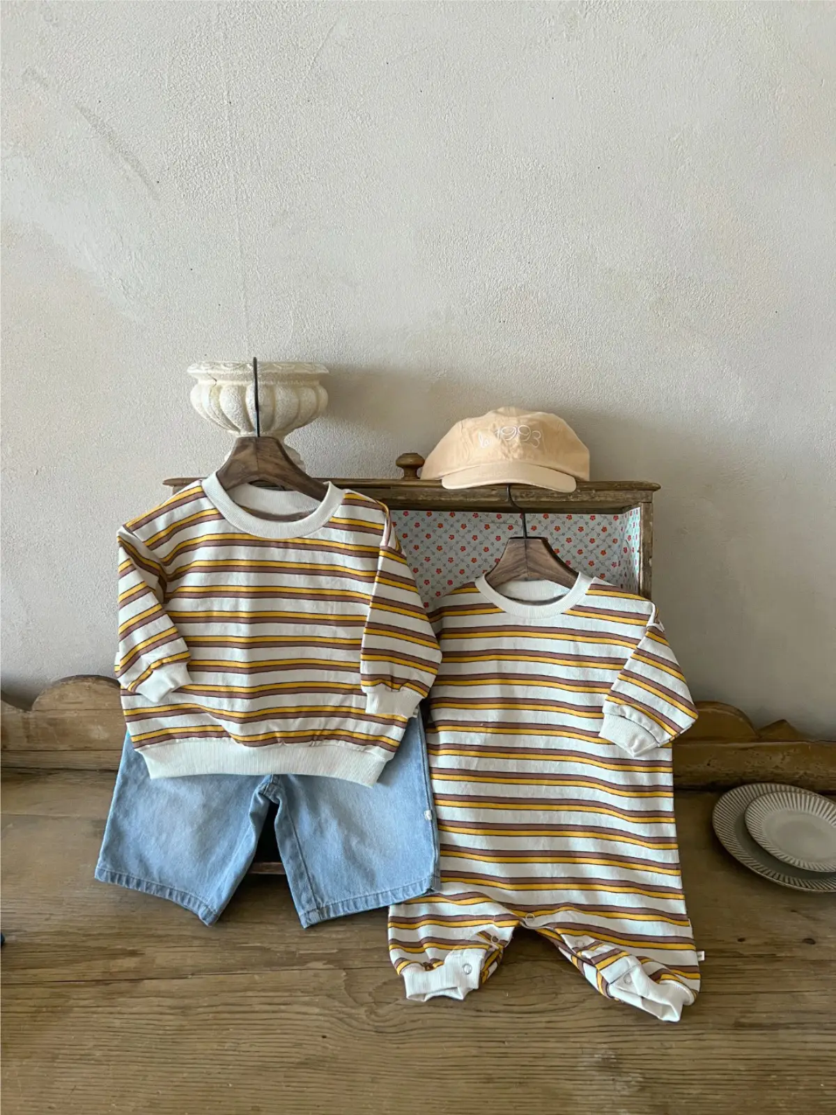 Boys Striped Cotton Sweatshirt Long Sleeve Round Neck - Image 5