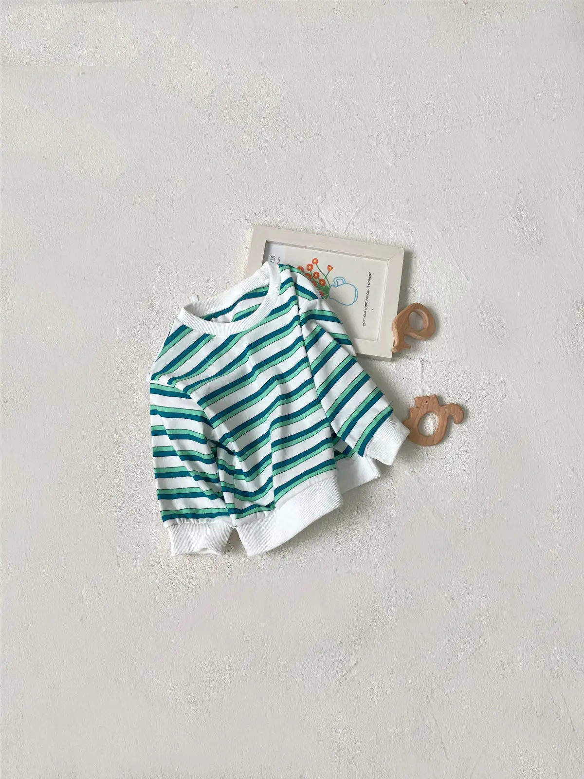 Boys Striped Cotton Sweatshirt Long Sleeve Round Neck - Image 6