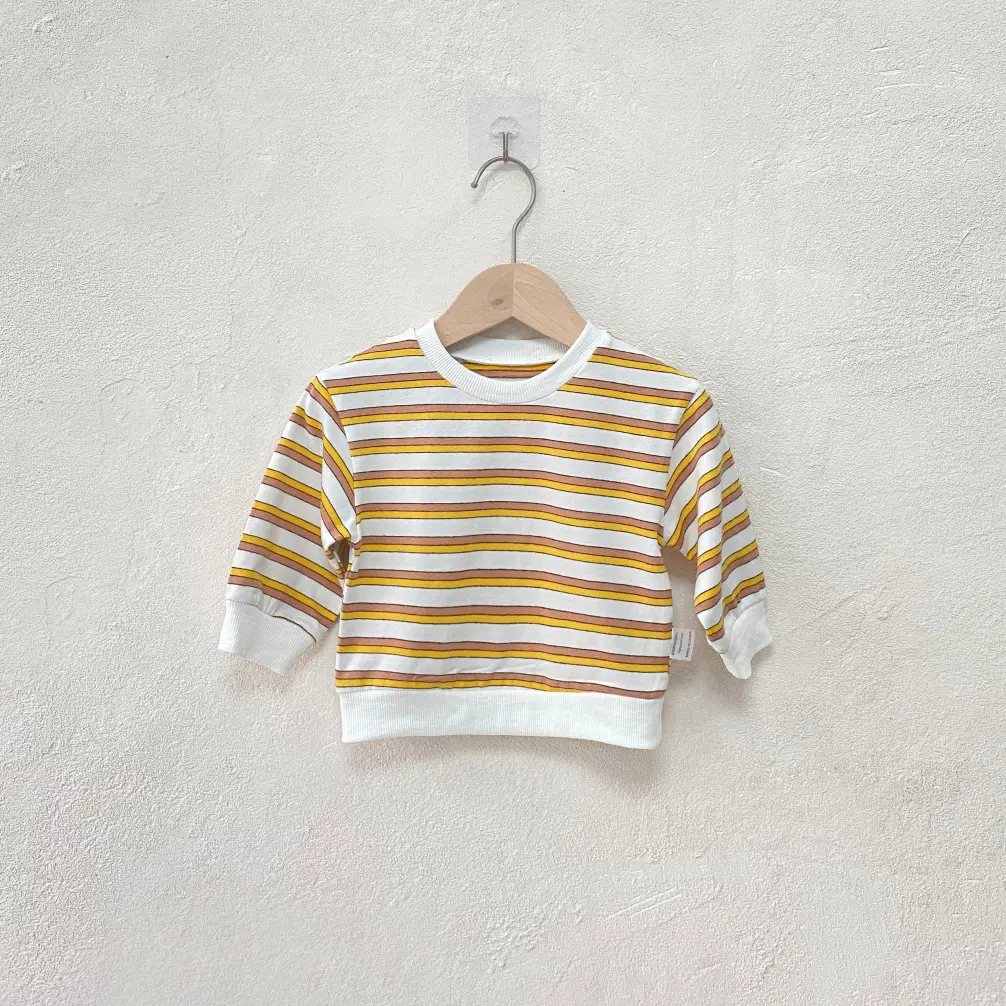 Boys Striped Cotton Sweatshirt Long Sleeve Round Neck - Image 2