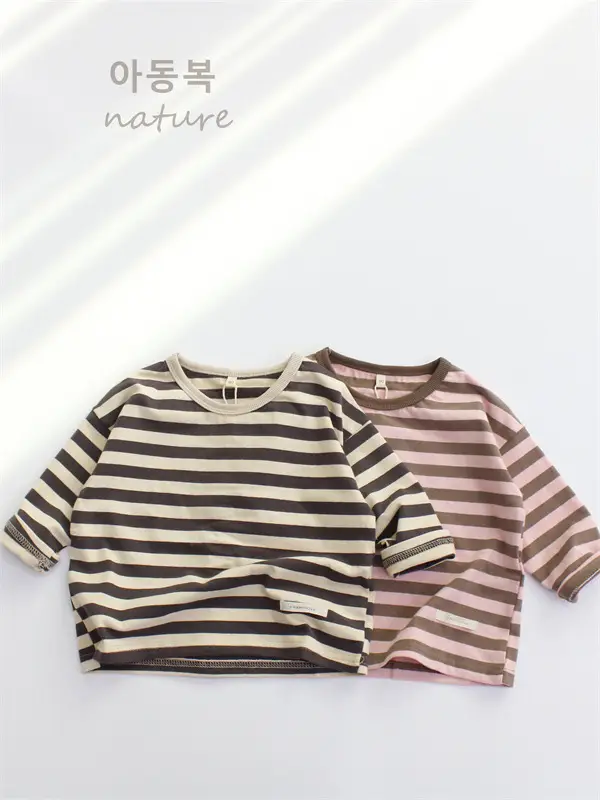 New Kids Striped Cotton T-Shirt Spring Boys - Image 3