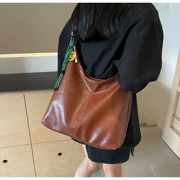 Vintage Women's Shoulder Tote Bag 2024 Large Capacity Brown — feature 18