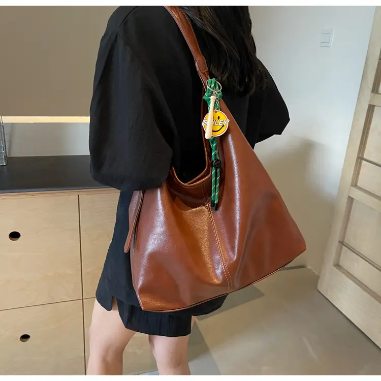 Vintage Women's Shoulder Tote Bag 2024 Large Capacity Brown — feature 20