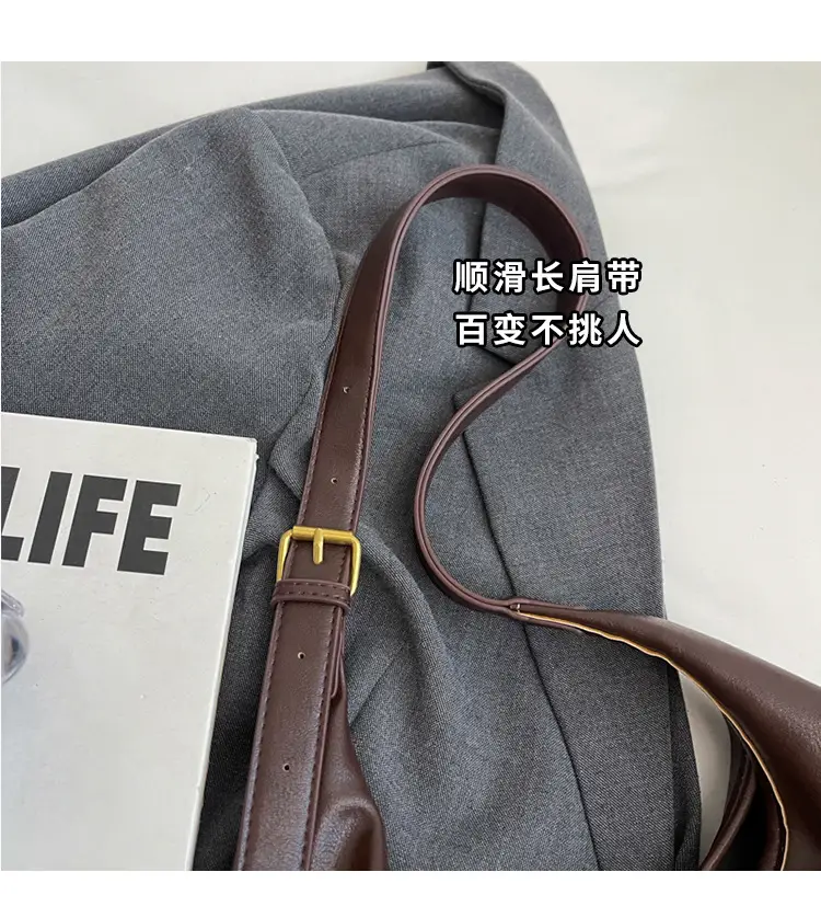 Vintage Women's Shoulder Tote Bag 2024 Large Capacity Brown — feature 4