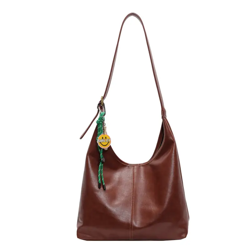 Vintage Women's Shoulder Tote Bag 2024 Large Capacity Brown - Image 4