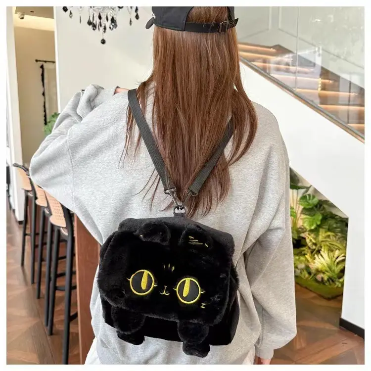Little Penguin Plush Shoulder Crossbody Bag Brown — feature 6