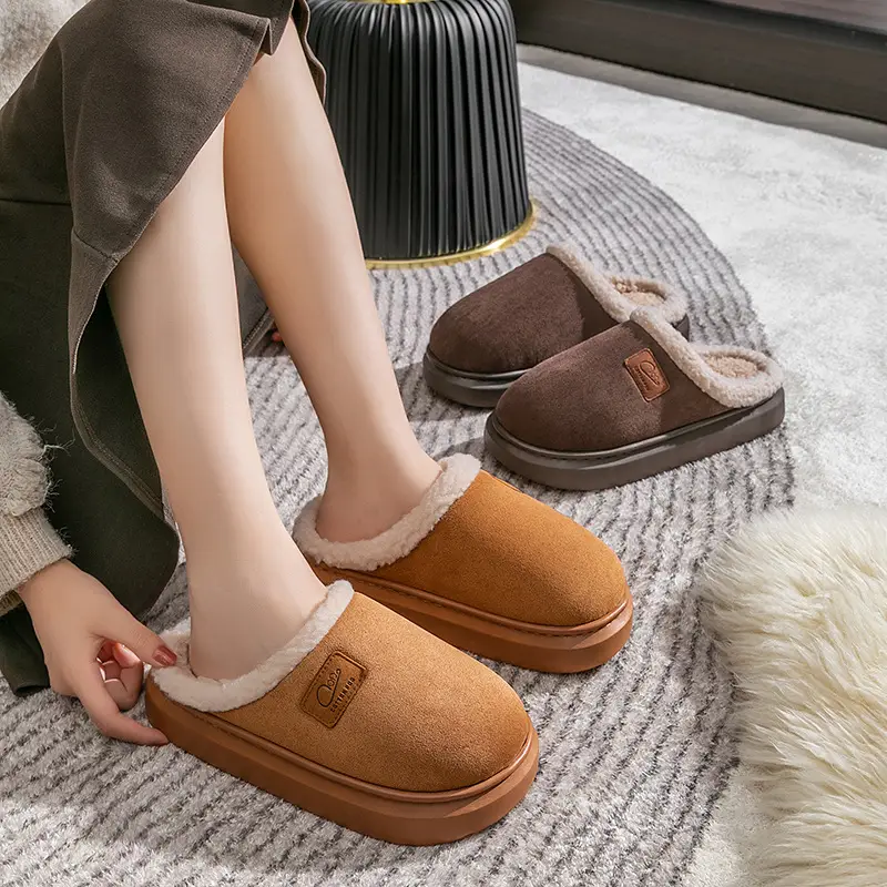 Home Cotton Slippers Indoor Warm Non-Slip Soft Sole Maternity Shoes Thick Sole Couple Style Household Plush Slippers Autumn and Winter - Image 16