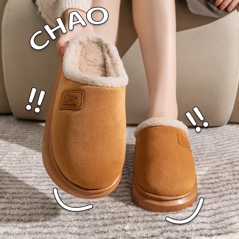 Home Cotton Slippers Indoor Warm Non-Slip Soft Sole Maternity Shoes Thick Sole Couple Style Household Plush Slippers Autumn and Winter - Image 17