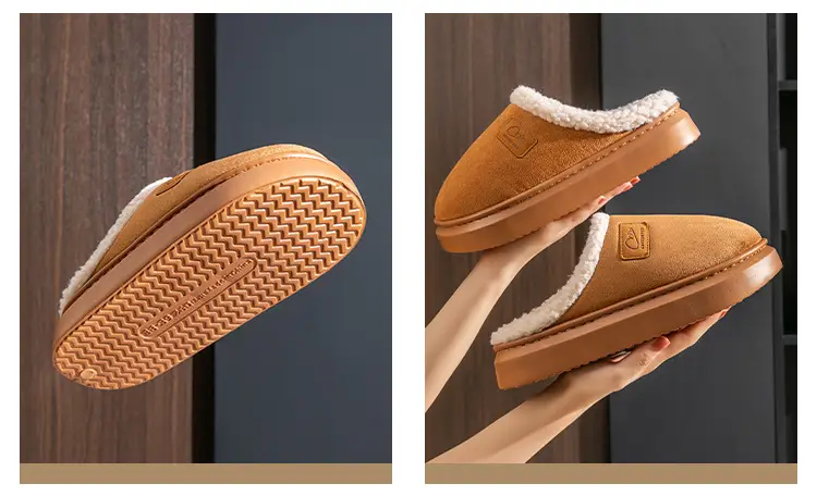 Home Cotton Slippers Indoor Warm Non-Slip Soft Sole Maternity Shoes Thick Sole Couple Style Household Plush Slippers Autumn and Winter — feature 17