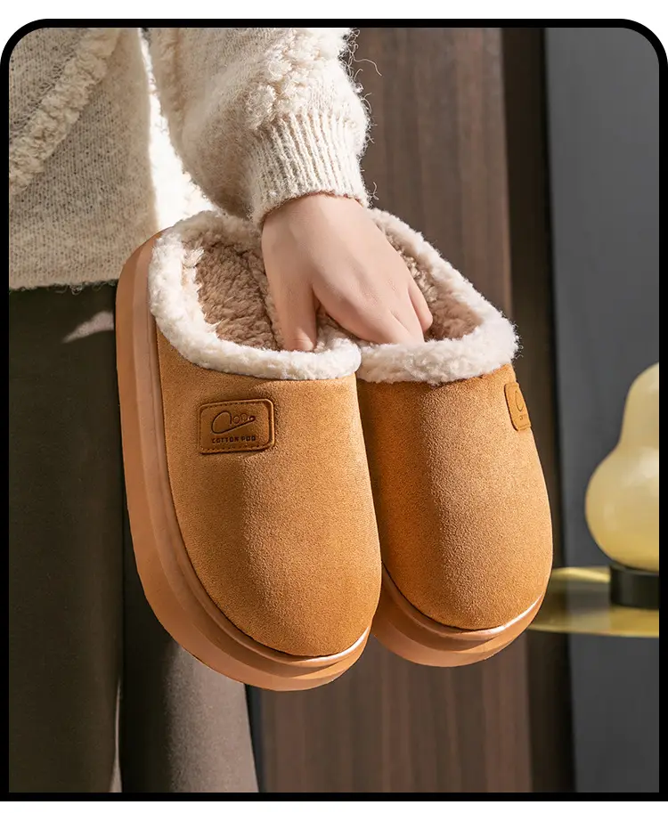 Home Cotton Slippers Indoor Warm Non-Slip Soft Sole Maternity Shoes Thick Sole Couple Style Household Plush Slippers Autumn and Winter — feature 20