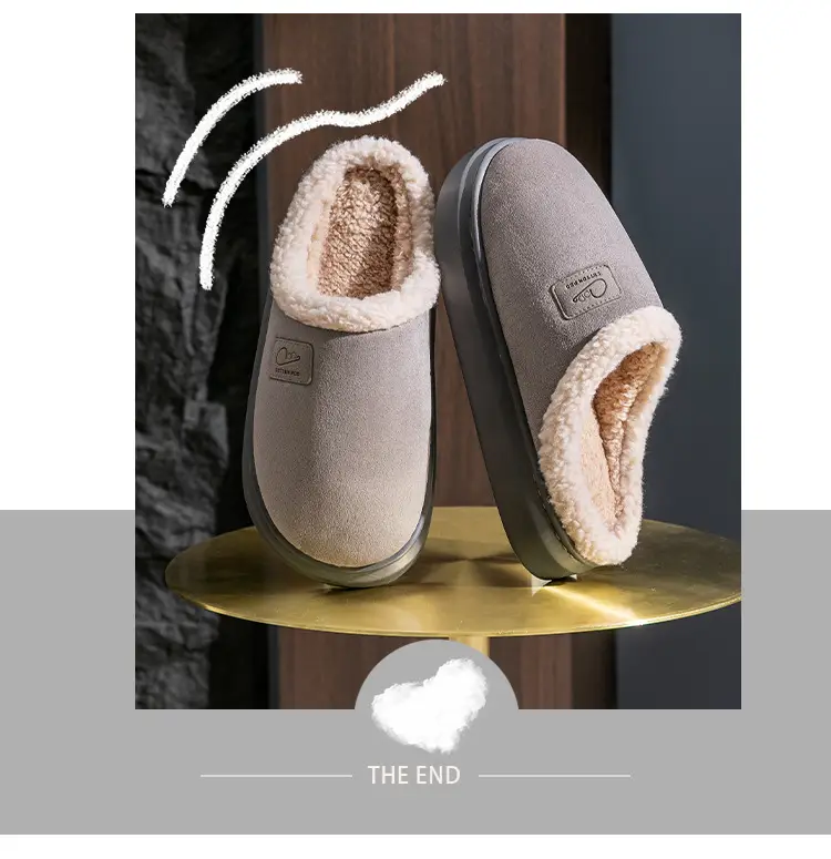 Home Cotton Slippers Indoor Warm Non-Slip Soft Sole Maternity Shoes Thick Sole Couple Style Household Plush Slippers Autumn and Winter — feature 25