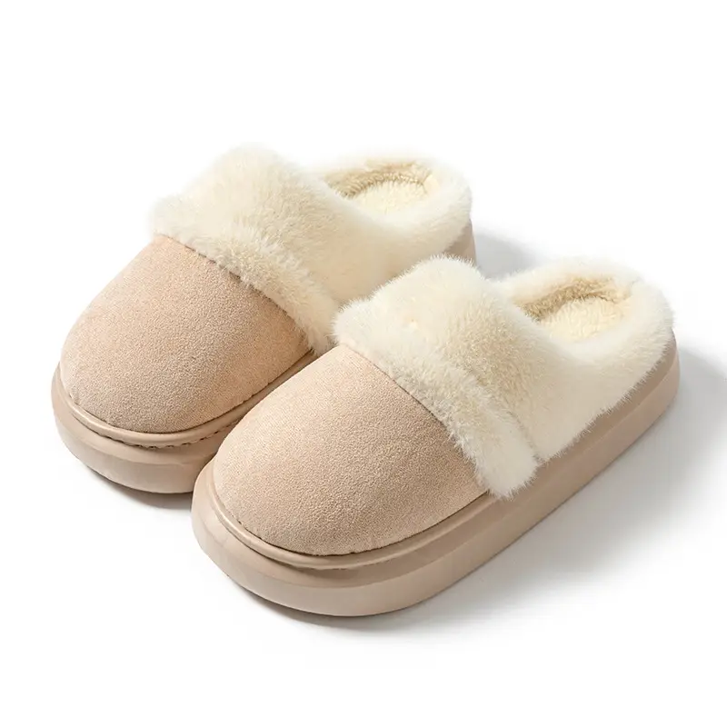 Home Cotton Slippers Indoor Warm Non-Slip Soft Sole Maternity Shoes Thick Sole Couple Style Household Plush Slippers Autumn and Winter - Image 9
