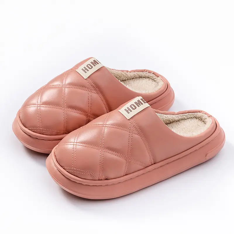 Home Cotton Slippers Indoor Warm Non-Slip Soft Sole Maternity Shoes Thick Sole Couple Style Household Plush Slippers Autumn and Winter - Image 11