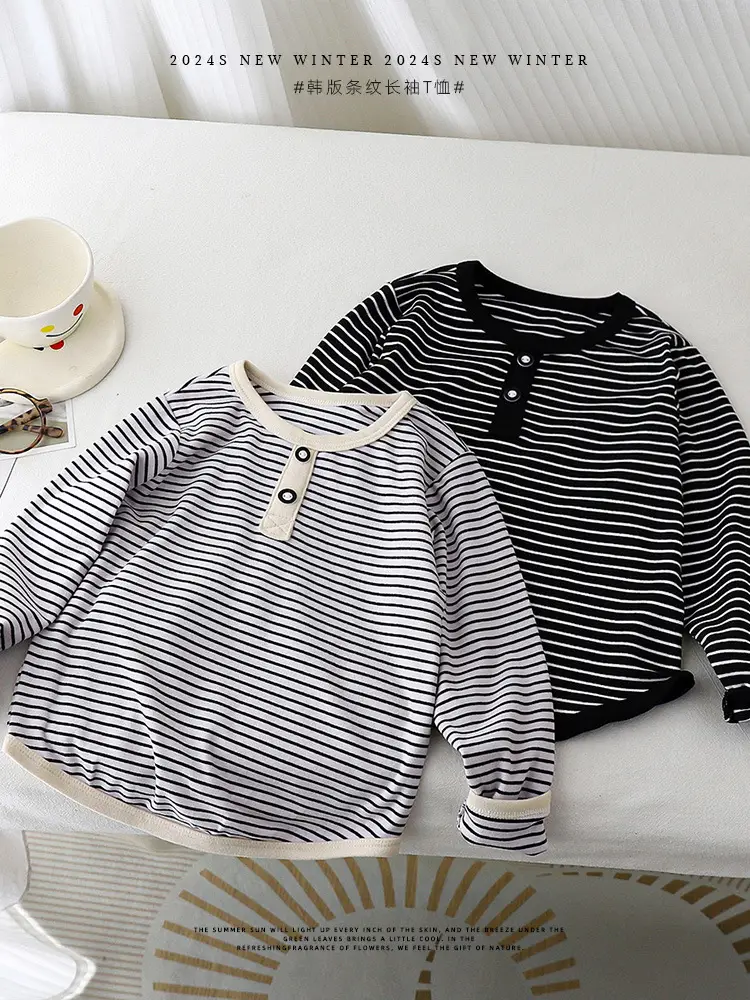 Children's Striped Long Sleeve Sweater T-Shirt