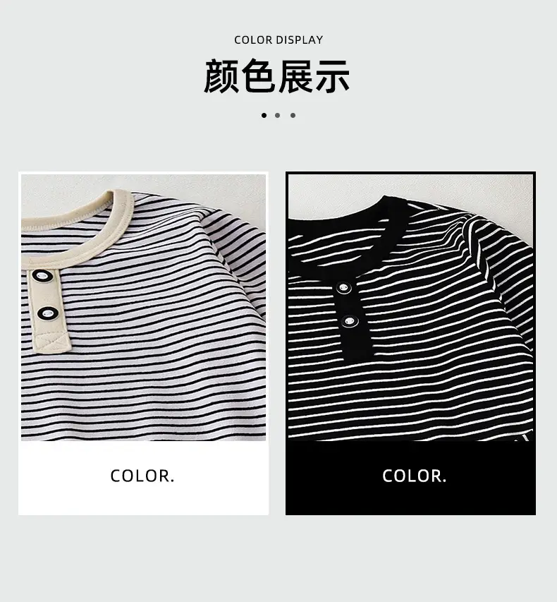 Children's Striped Long Sleeve Sweater T-Shirt — feature 6