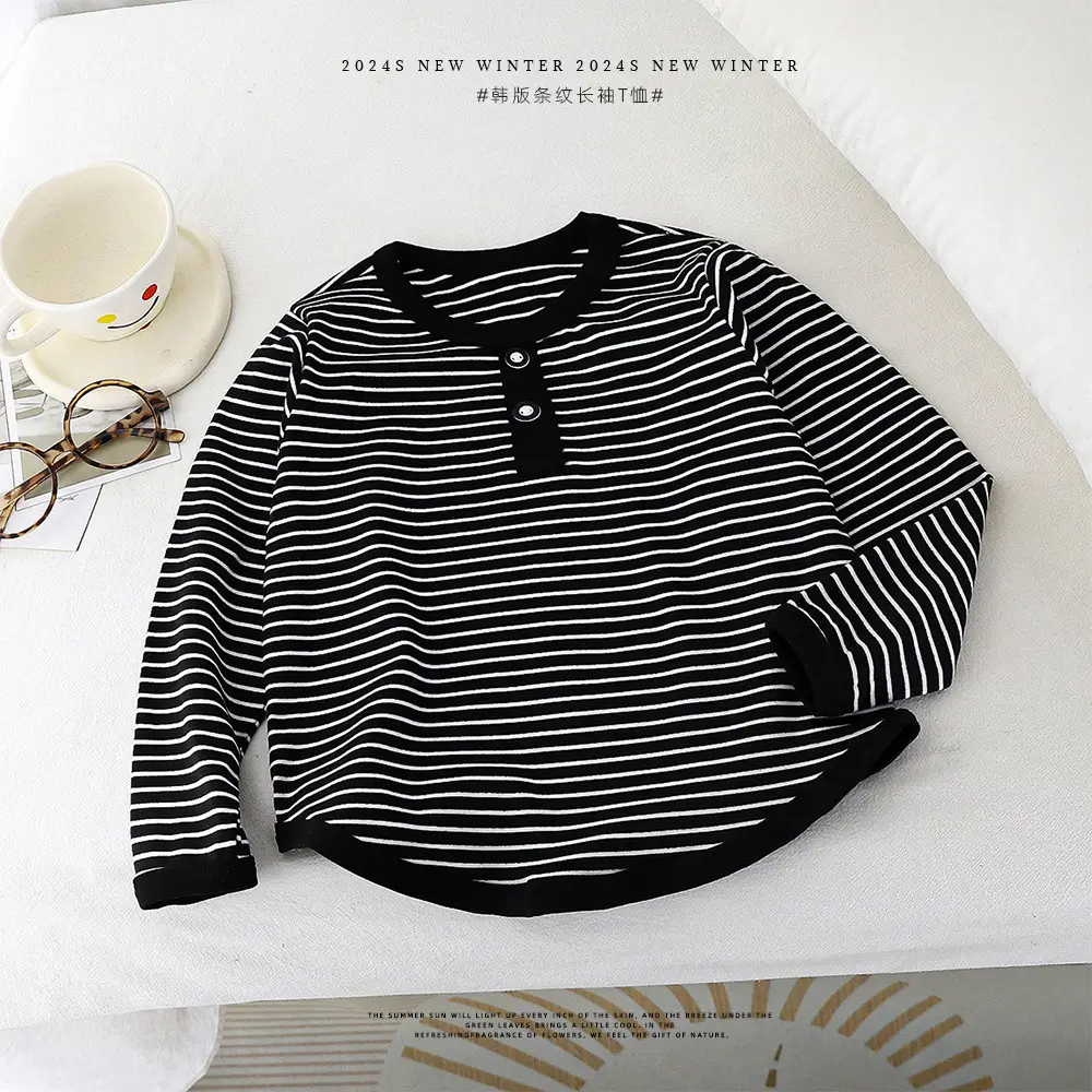 Children's Striped Long Sleeve Sweater T-Shirt