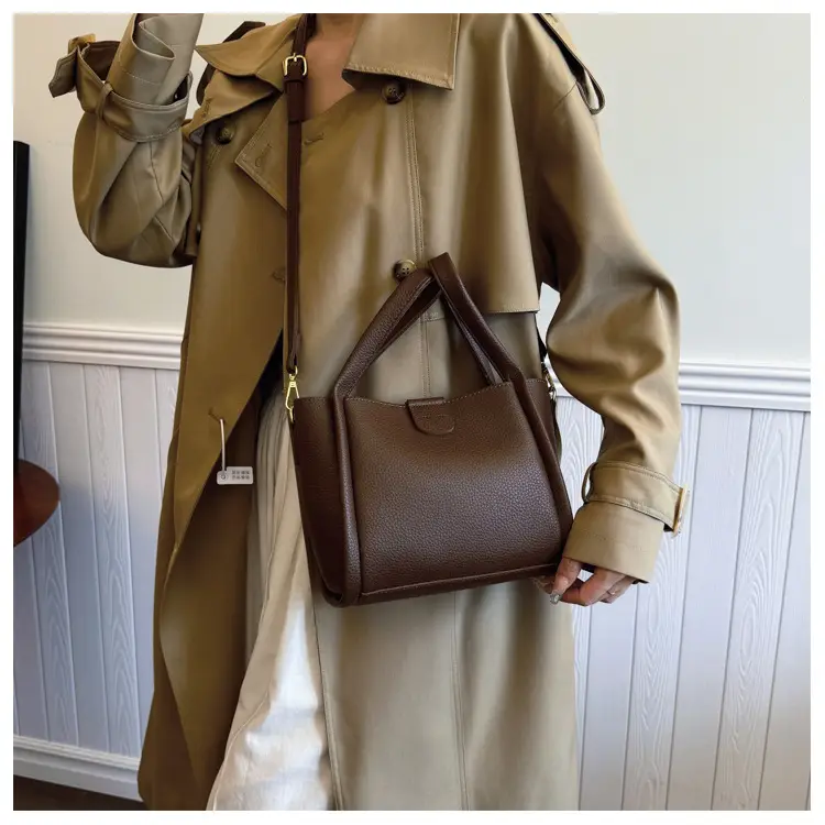 Black Leather Multi-Purpose Women's Bag Set — feature 15