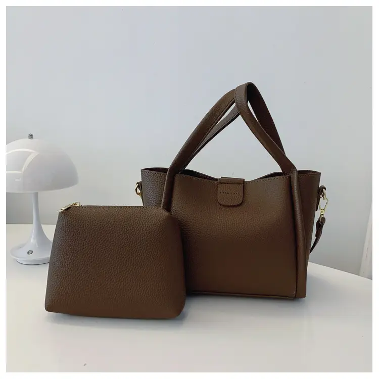 Black Leather Multi-Purpose Women's Bag Set — feature 17