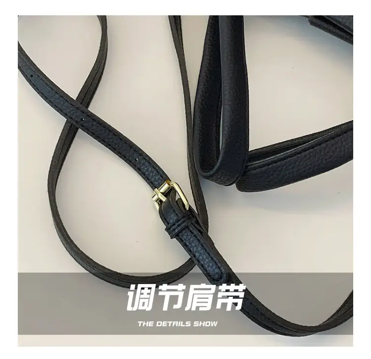 Black Leather Multi-Purpose Women's Bag Set — feature 8