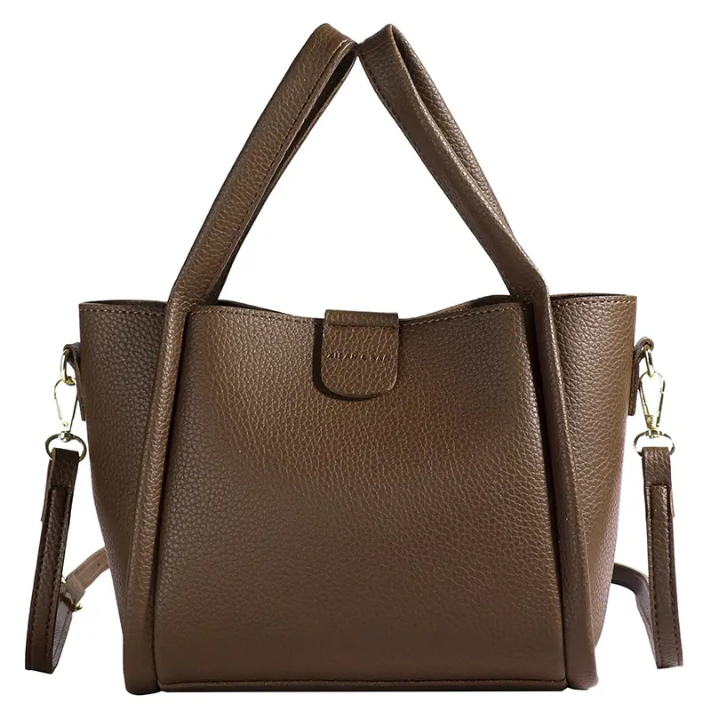 Black Leather Multi-Purpose Women's Bag Set - Image 2