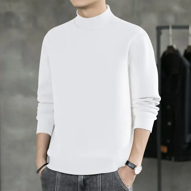 Men's Thermal Half-High Collar Sweatshirt Brown Green — feature 13