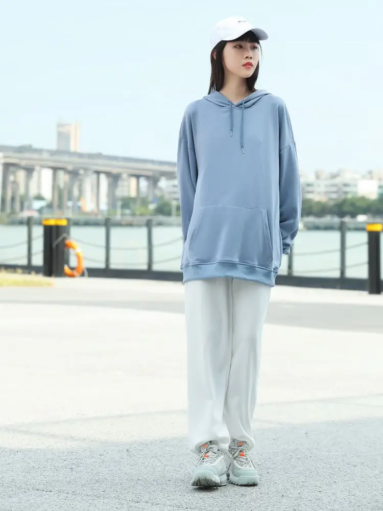 Blue Tide Hoodie 300g Cotton Terry Loose Shoulder