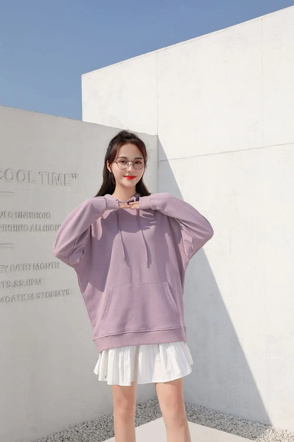 Blue Tide Hoodie 300g Cotton Terry Loose Shoulder — feature 17