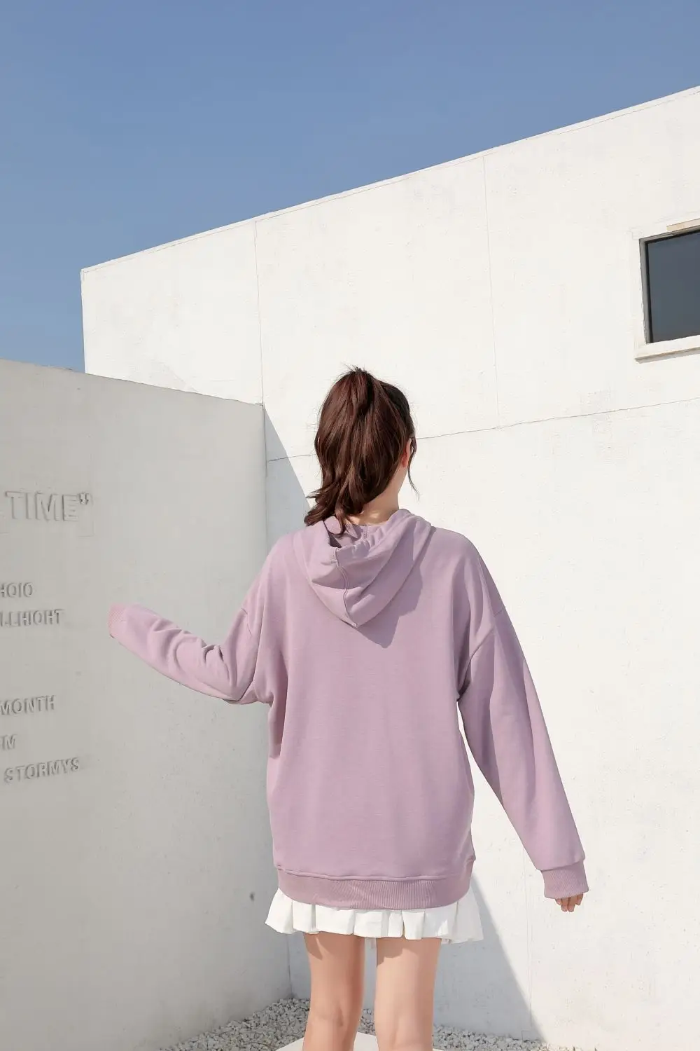 Blue Tide Hoodie 300g Cotton Terry Loose Shoulder — feature 18