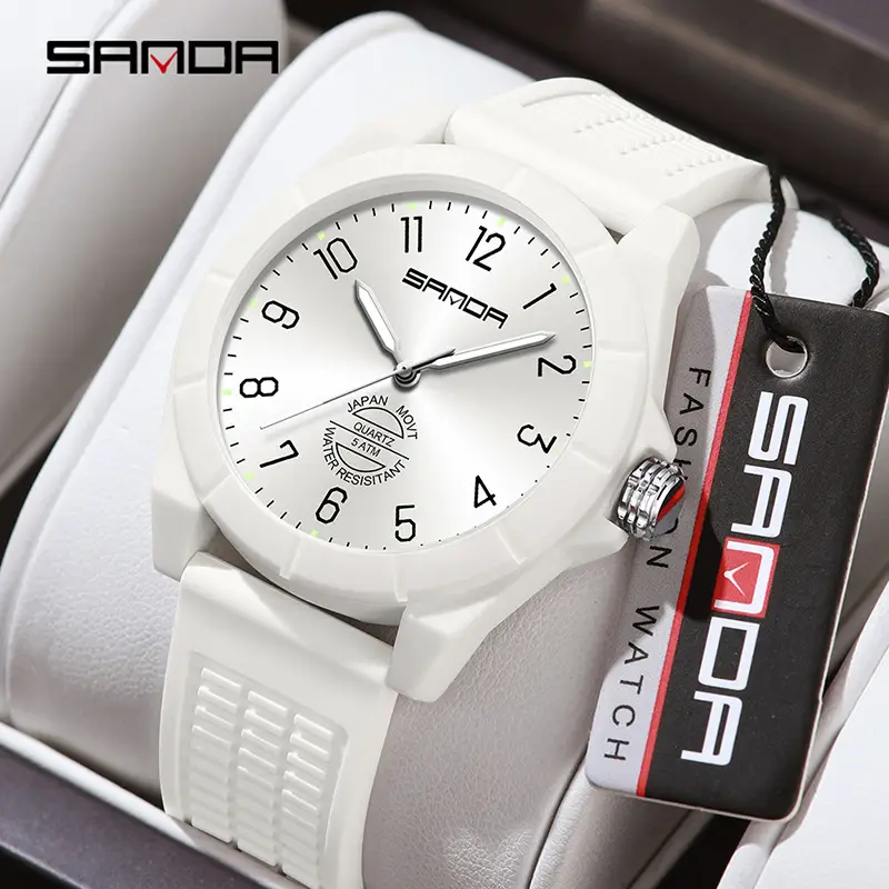 Sanda Red Luminous Waterproof Exam Watch for Men - Image 15