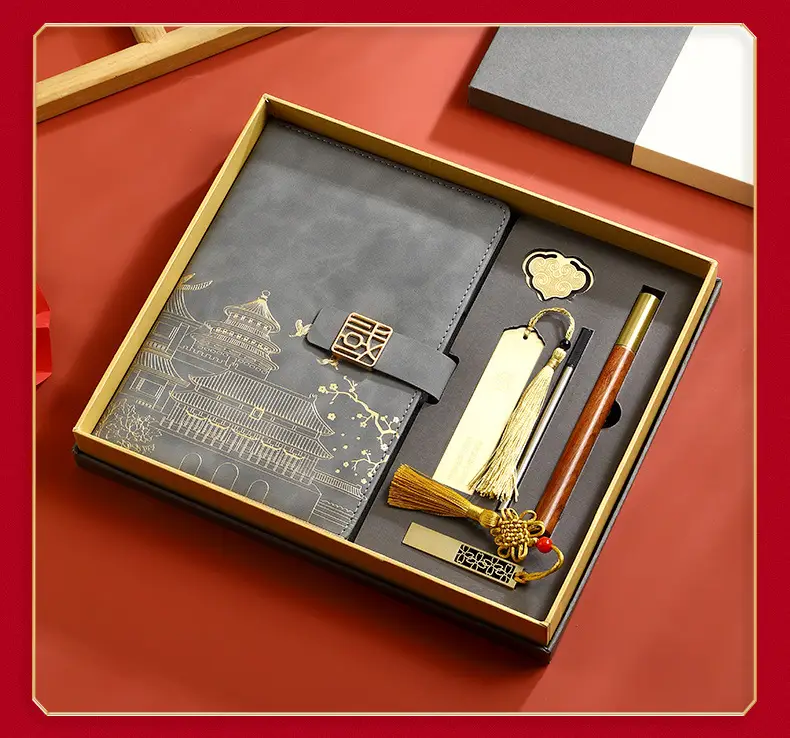 Red National Trend A5 Notebook with Thermos Cup Gift Box Set — feature 19