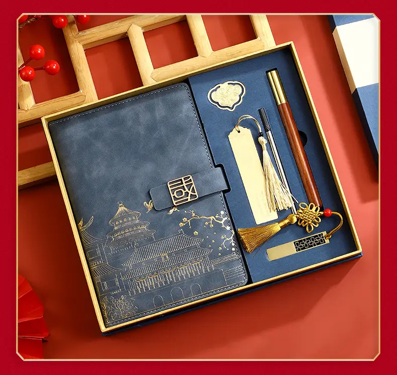Red National Trend A5 Notebook with Thermos Cup Gift Box Set — feature 21