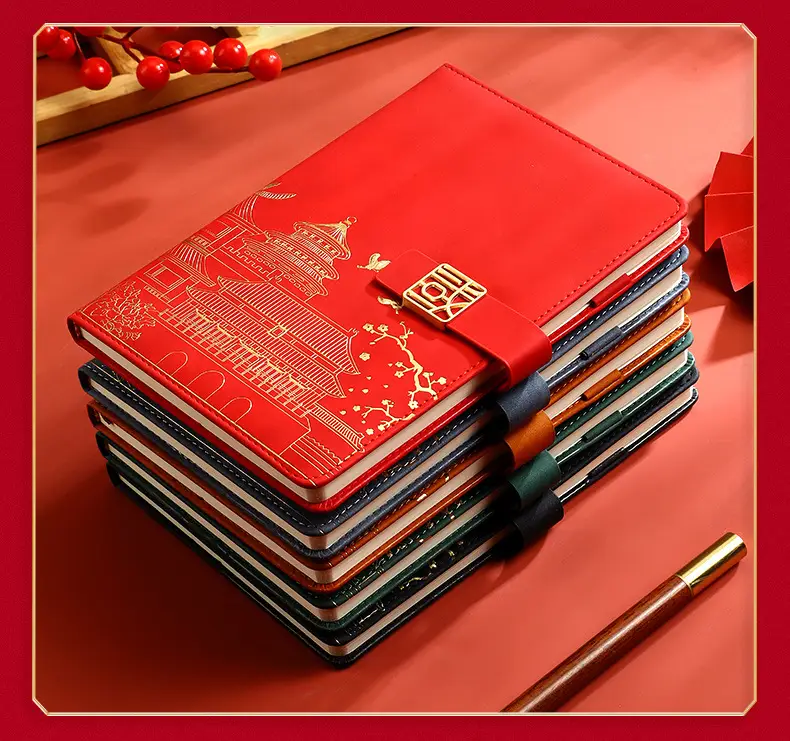 Red National Trend A5 Notebook with Thermos Cup Gift Box Set — feature 22