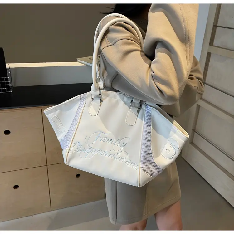 Black Letter Embroidered Women's Shoulder Bag — feature 18
