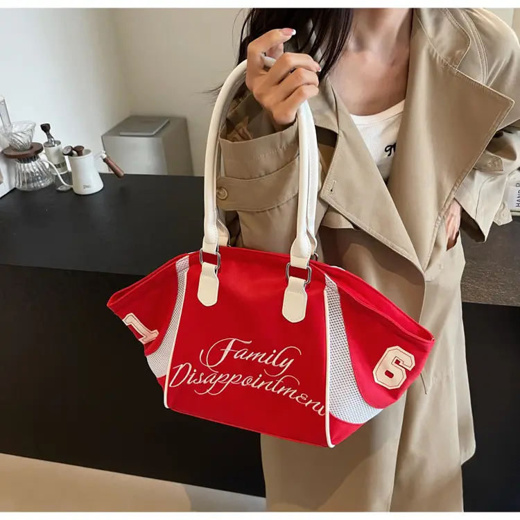 Black Letter Embroidered Women's Shoulder Bag — feature 21